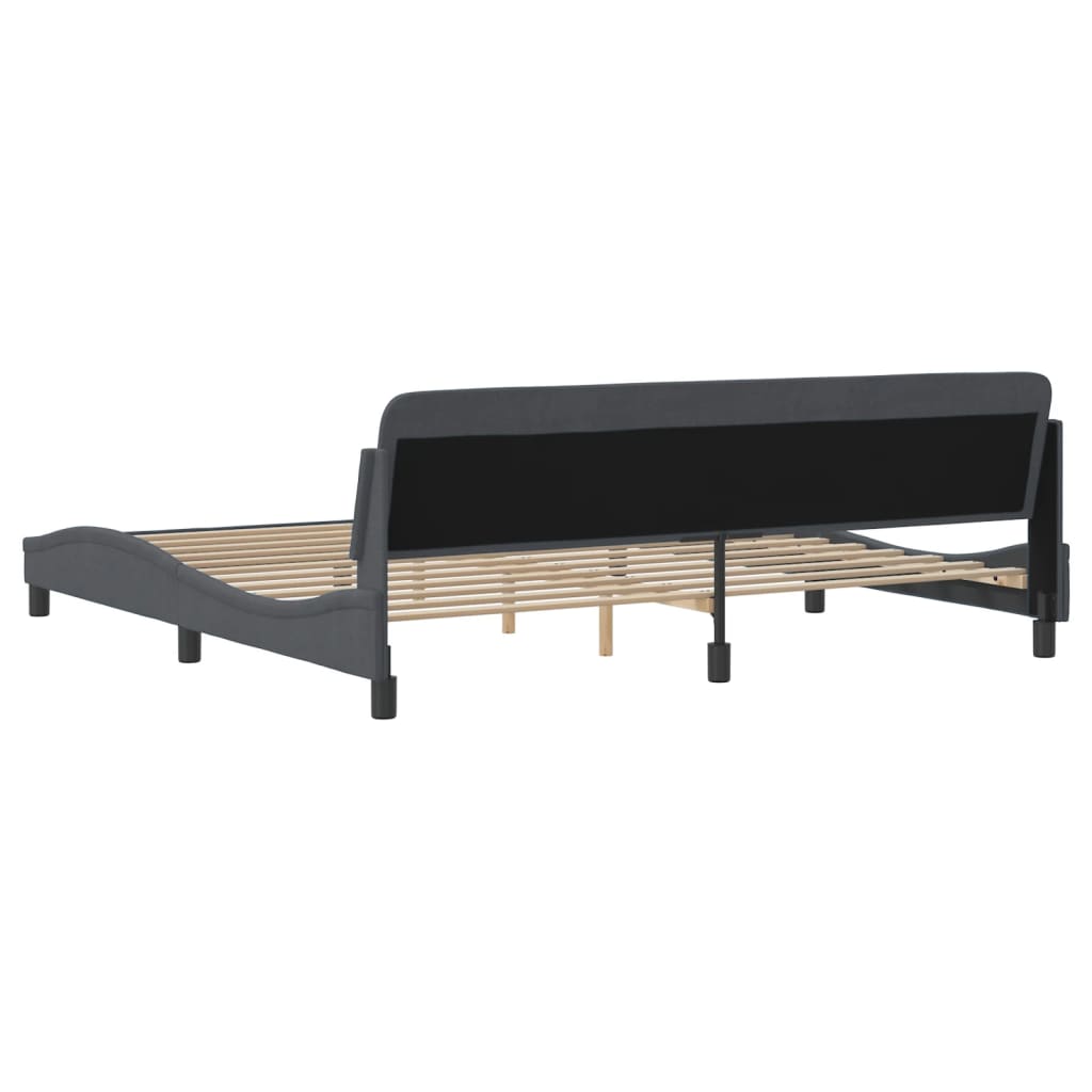 Bedframe "Dover" 200x200 cm fluweel donkergrijs is nu te koop bij PeponiXL, paradijselijk wonen!