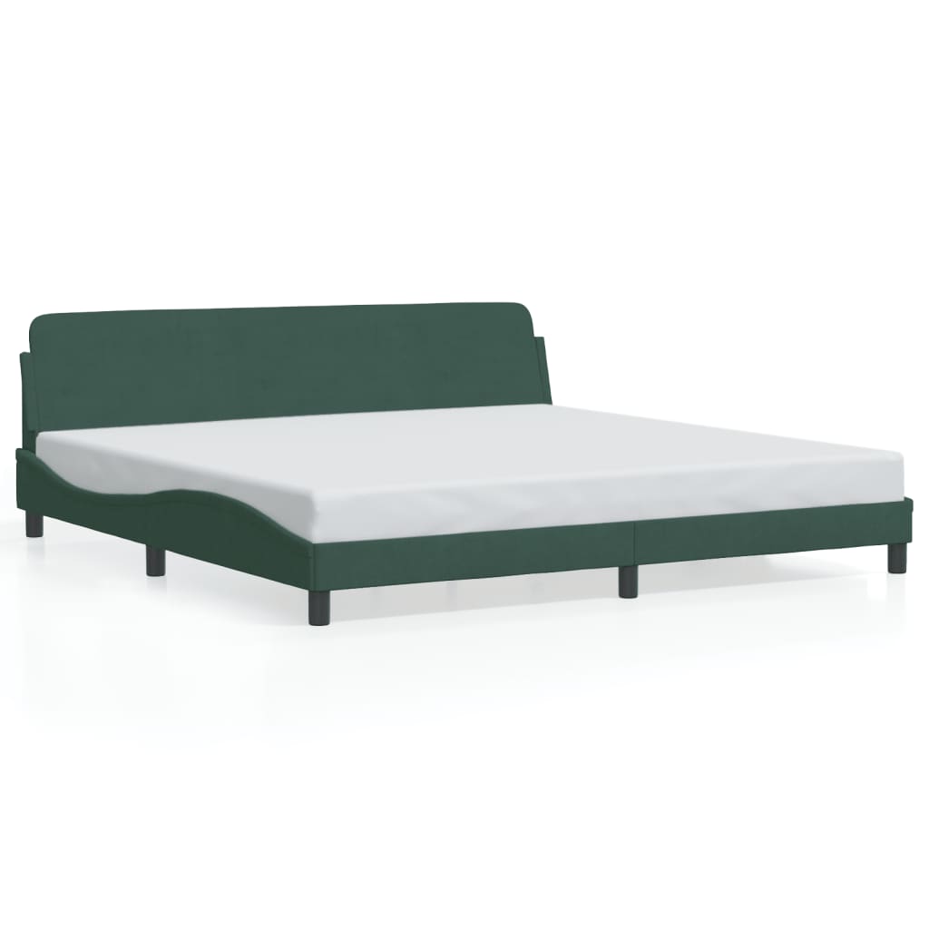 Bedframe "Dover" 200x200 cm fluweel donkergroen is nu te koop bij PeponiXL, paradijselijk wonen!