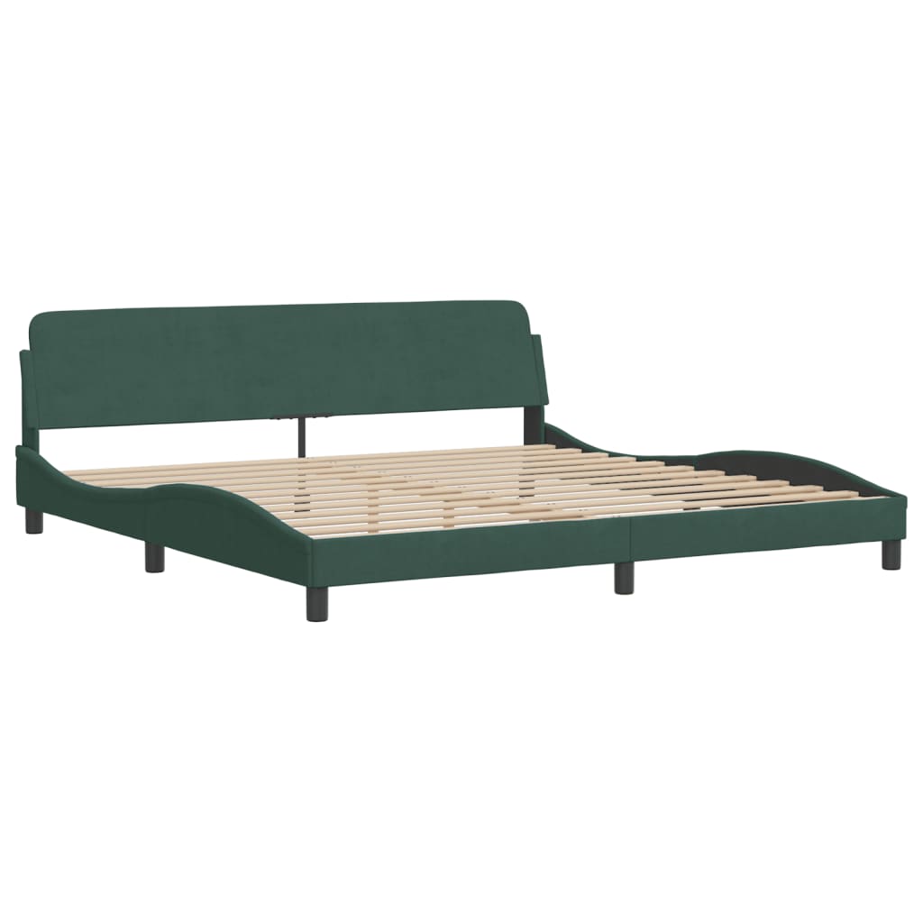 Bedframe "Dover" 200x200 cm fluweel donkergroen is nu te koop bij PeponiXL, paradijselijk wonen!