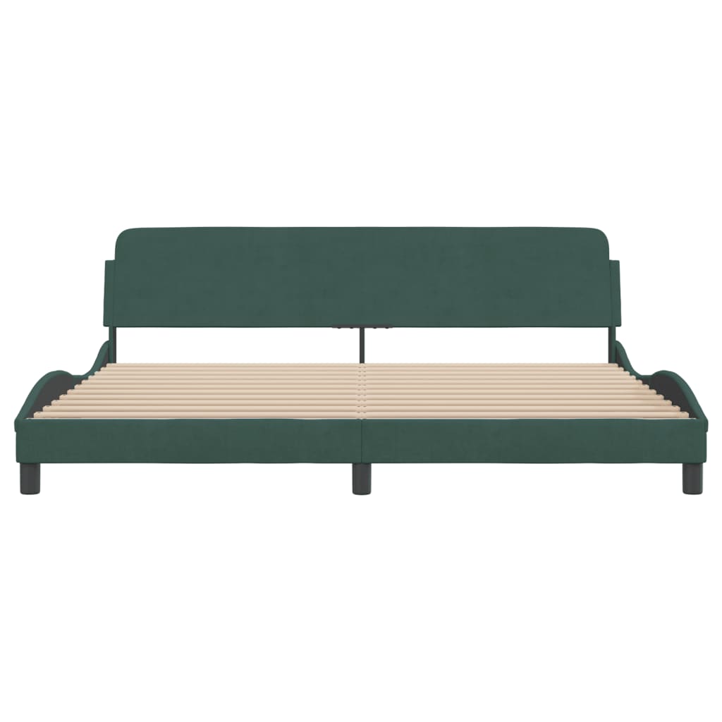 Bedframe "Dover" 200x200 cm fluweel donkergroen is nu te koop bij PeponiXL, paradijselijk wonen!
