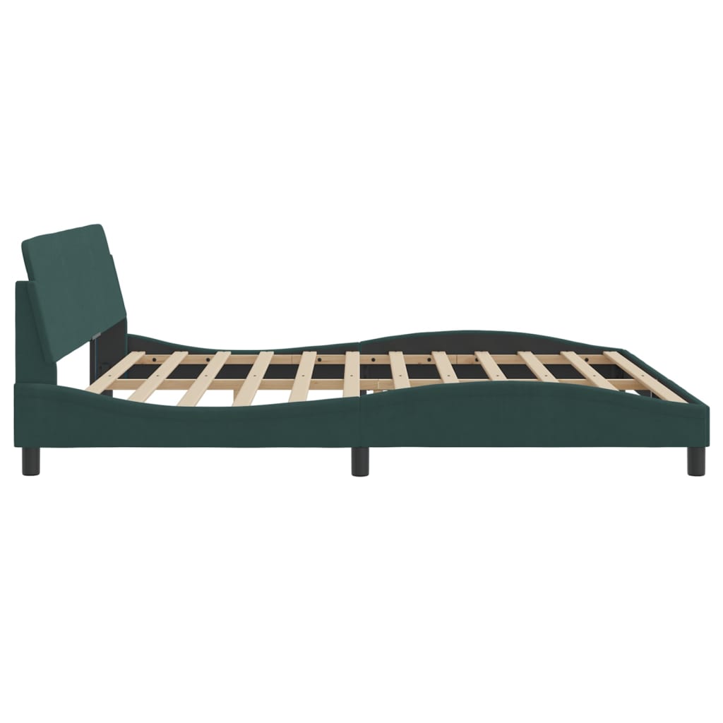 Bedframe "Dover" 200x200 cm fluweel donkergroen is nu te koop bij PeponiXL, paradijselijk wonen!