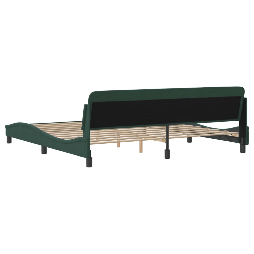 Bedframe "Dover" 200x200 cm fluweel donkergroen is nu te koop bij PeponiXL, paradijselijk wonen!