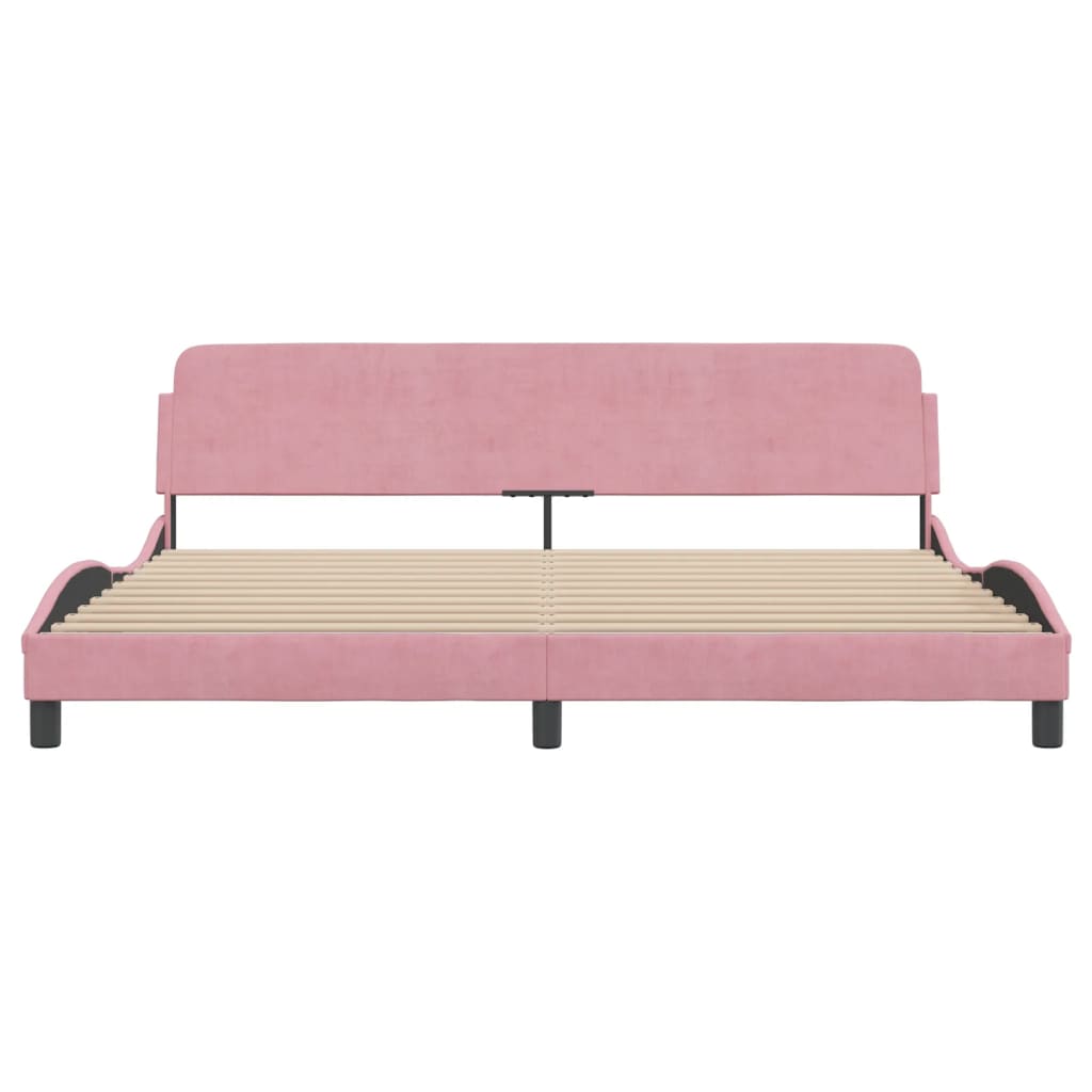Bedframe "Dover" fluweel roze 200x200 cm is nu te koop bij PeponiXL, paradijselijk wonen!