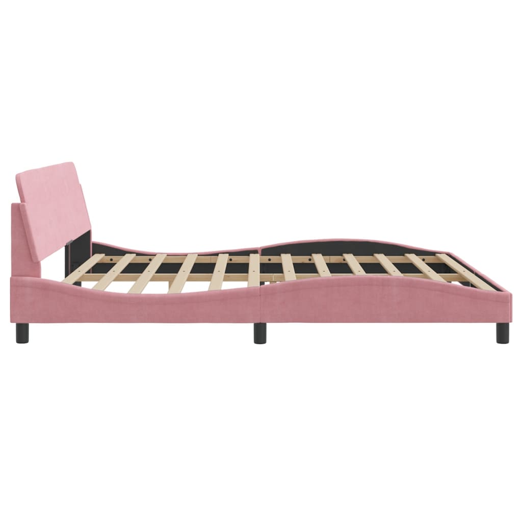 Bedframe "Dover" fluweel roze 200x200 cm is nu te koop bij PeponiXL, paradijselijk wonen!