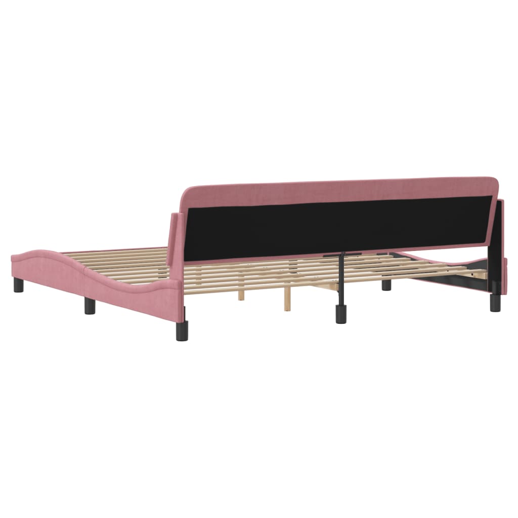 Bedframe "Dover" fluweel roze 200x200 cm is nu te koop bij PeponiXL, paradijselijk wonen!