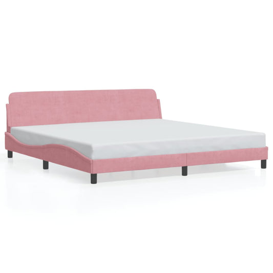 Bedframe "Dover" fluweel roze 200x200 cm is nu te koop bij PeponiXL, paradijselijk wonen!