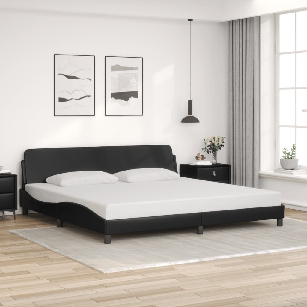 Bedframe "Dover" kunstleer zwart 200x200 cm is nu te koop bij PeponiXL, paradijselijk wonen!