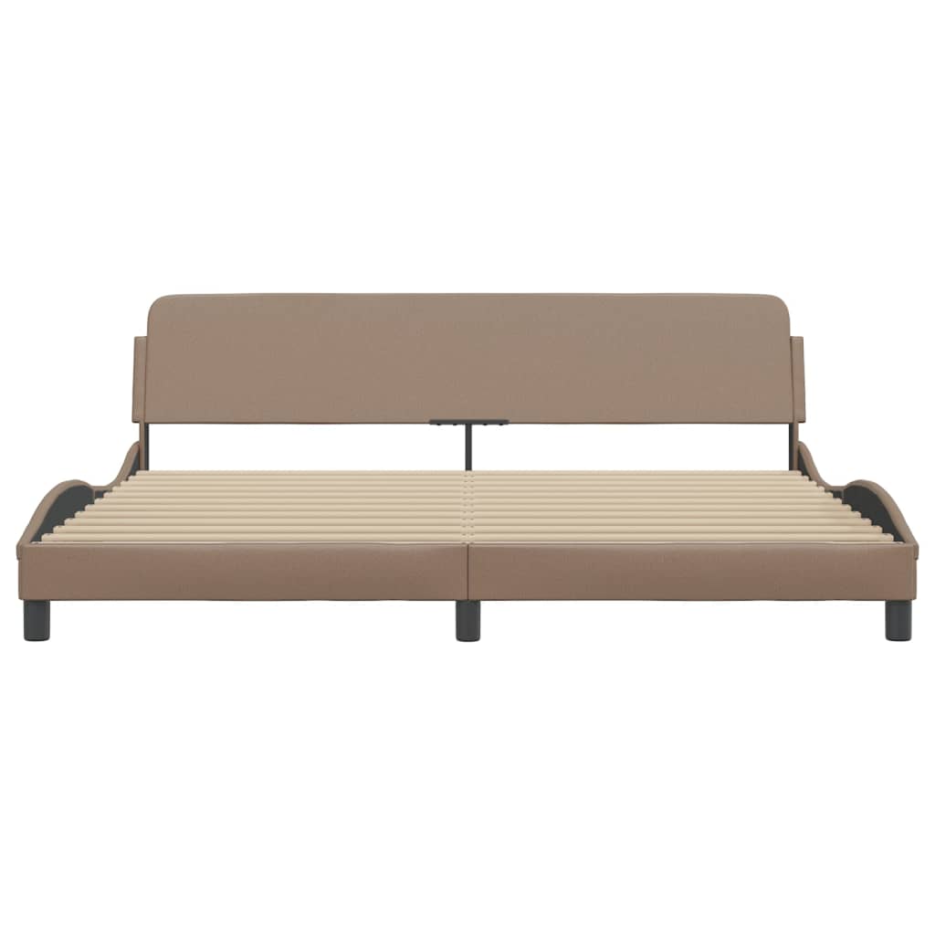Bedframe "Dover" kunstleer cappuccinokleurig 200x200 cm is nu te koop bij PeponiXL, paradijselijk wonen!