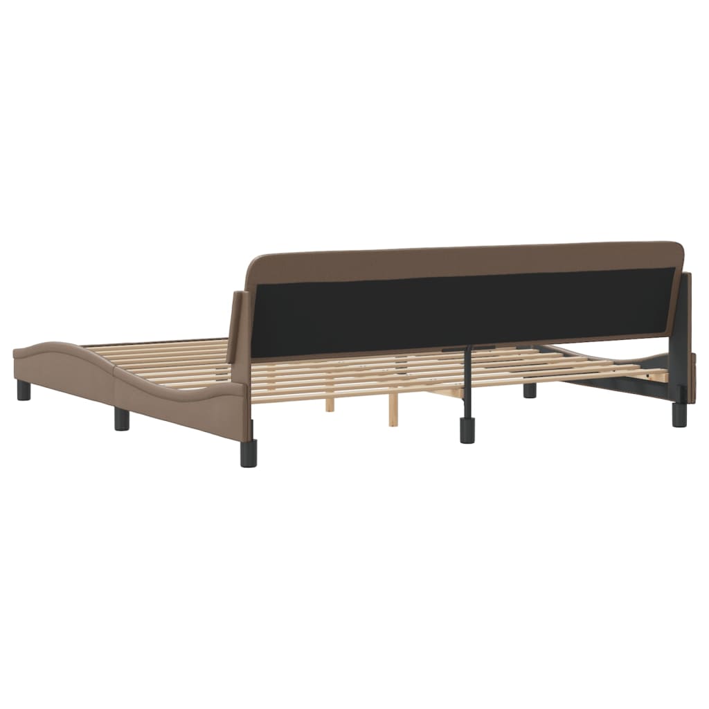 Bedframe "Dover" kunstleer cappuccinokleurig 200x200 cm is nu te koop bij PeponiXL, paradijselijk wonen!