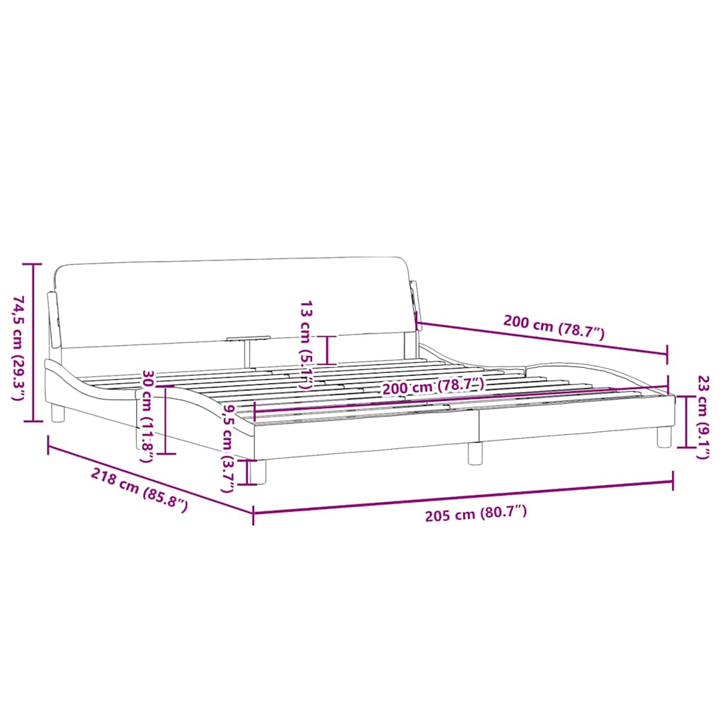 Bedframe "Dover" kunstleer zwart en wit 200x200 cm is nu te koop bij PeponiXL, paradijselijk wonen!