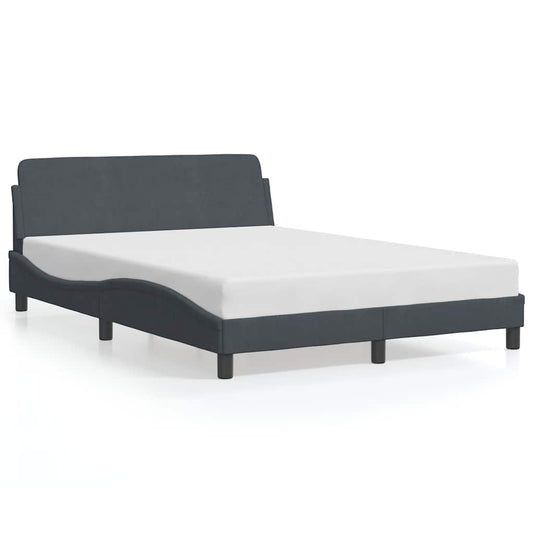 Bedframe "Dover" fluweel donkergrijs 137x190 cm is nu te koop bij PeponiXL, paradijselijk wonen!