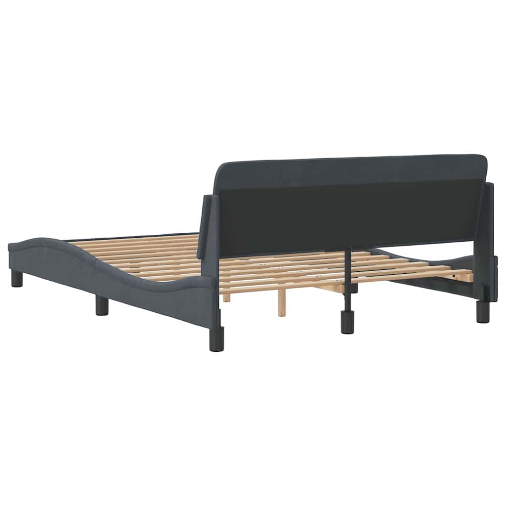 Bedframe "Dover" fluweel donkergrijs 137x190 cm