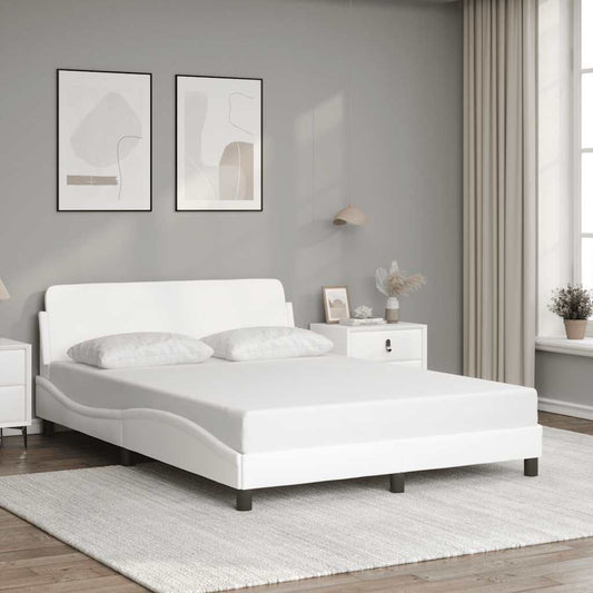 Bedframe "Dover" 137x190 cm kunstleer wit is nu te koop bij PeponiXL, paradijselijk wonen!