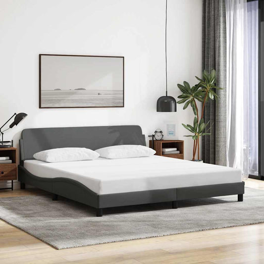 Bedframe "Dover" stof donkergrijs 152x203 cm is nu te koop bij PeponiXL, paradijselijk wonen!