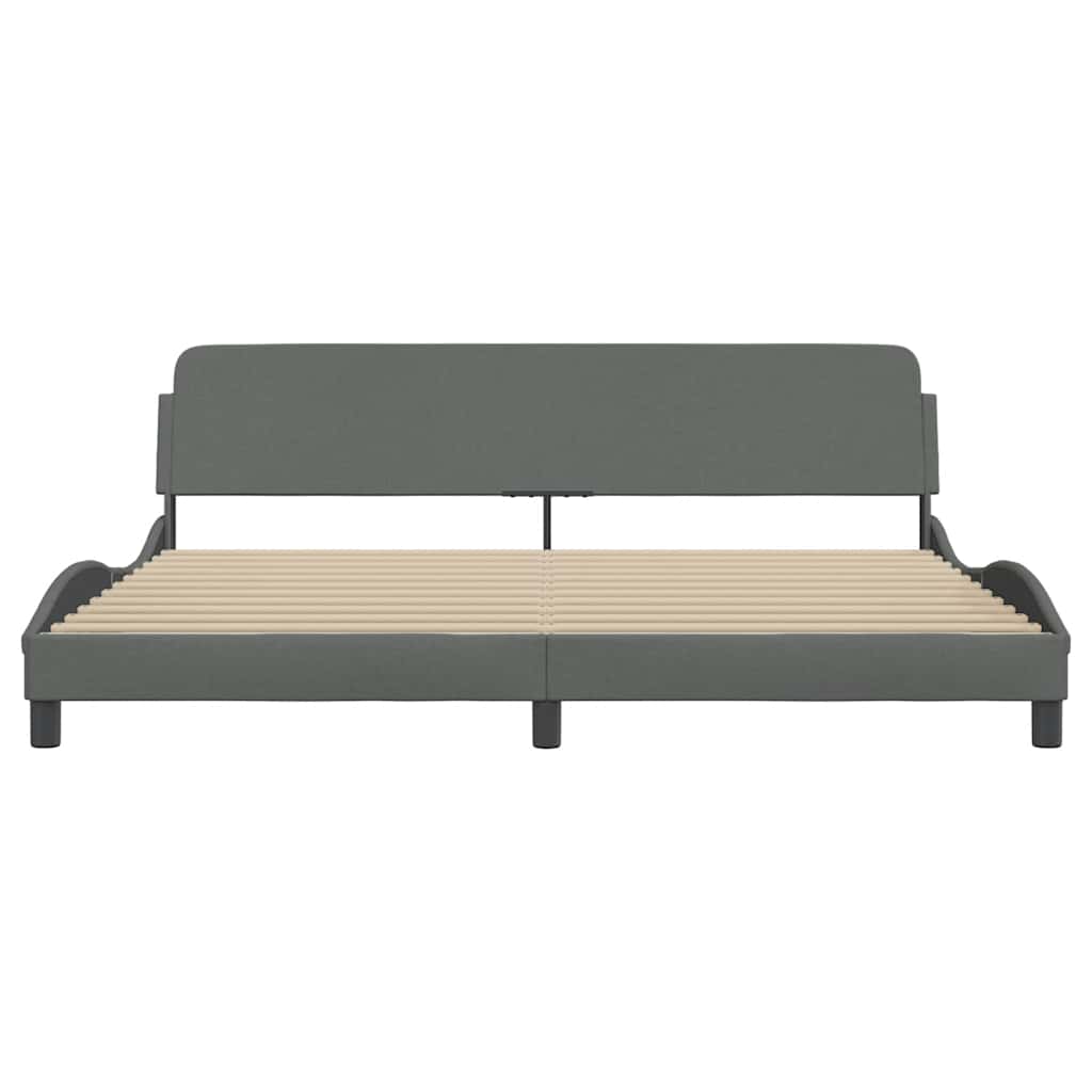 Bedframe "Dover" stof donkergrijs 193x203 cm