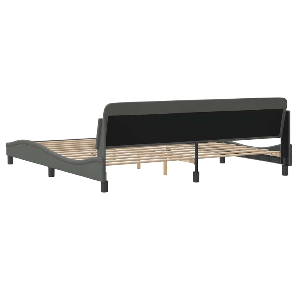 Bedframe "Dover" stof donkergrijs 193x203 cm