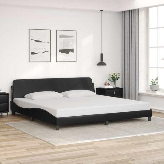 Bedframe "Dover" kunstleer zwart 193x203 cm is nu te koop bij PeponiXL, paradijselijk wonen!