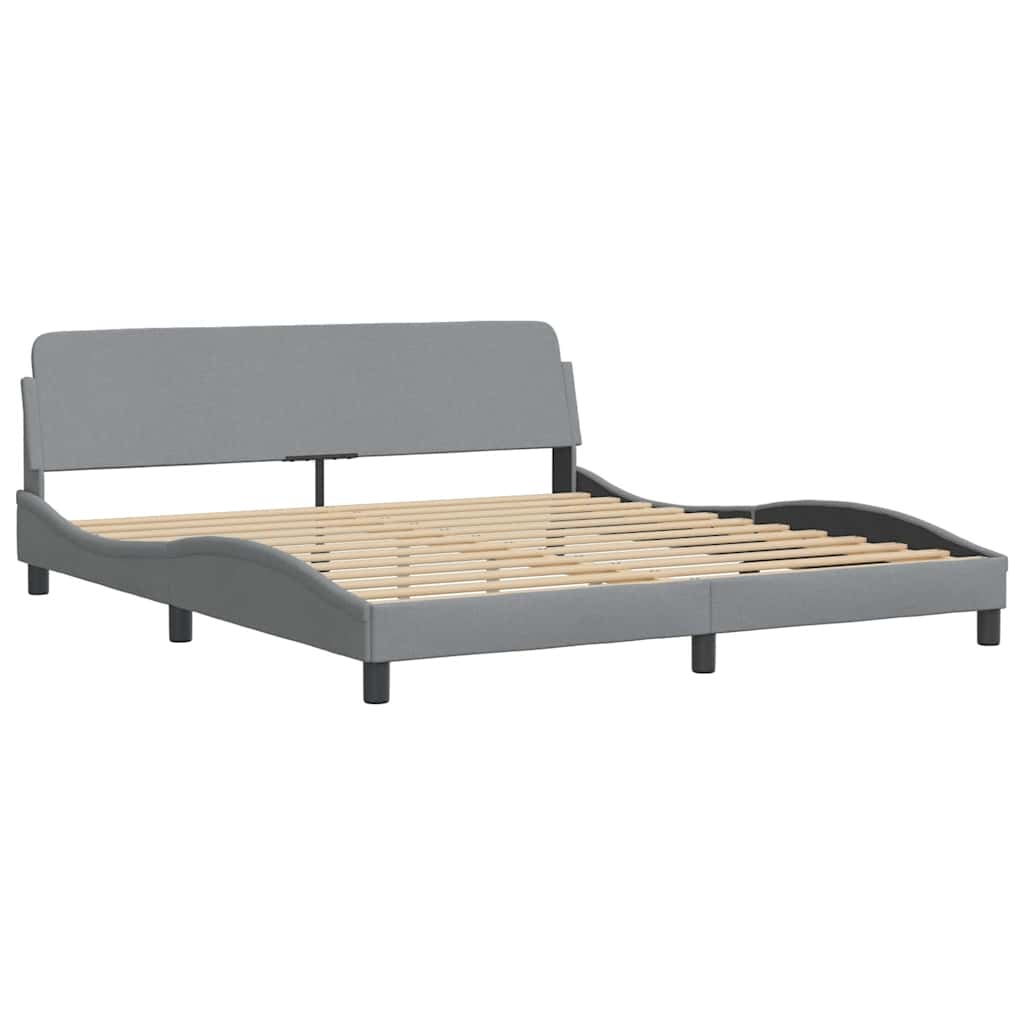 Bedframe "Dover" stof lichtgrijs 183x213 cm
