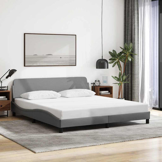 Bedframe "Dover" stof lichtgrijs 183x213 cm is nu te koop bij PeponiXL, paradijselijk wonen!
