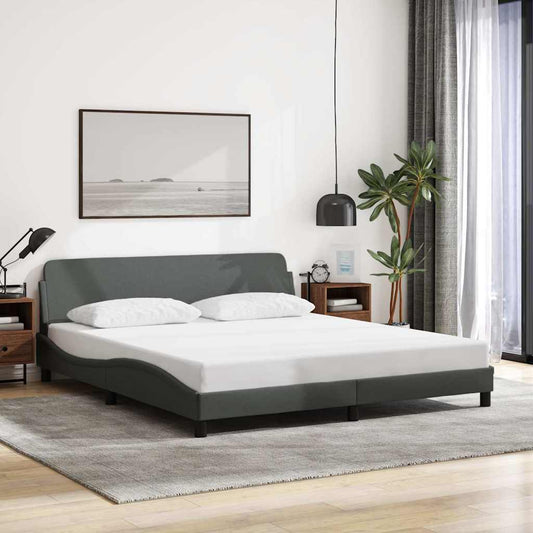 Bedframe "Dover" stof donkergrijs 183x213 cm is nu te koop bij PeponiXL, paradijselijk wonen!