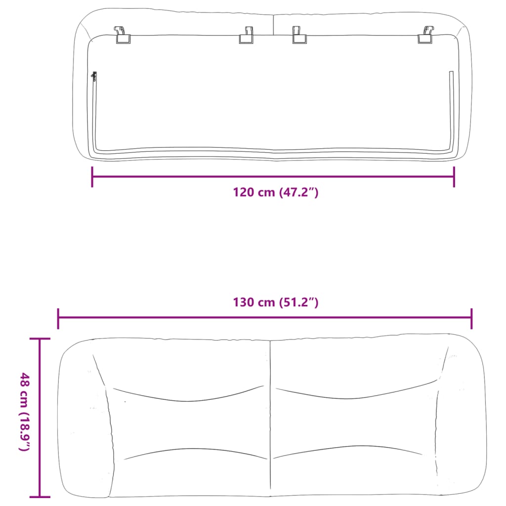 Hoofdbordkussen "Hvar" 120 cm stof lichtgrijs is nu te koop bij PeponiXL, paradijselijk wonen!