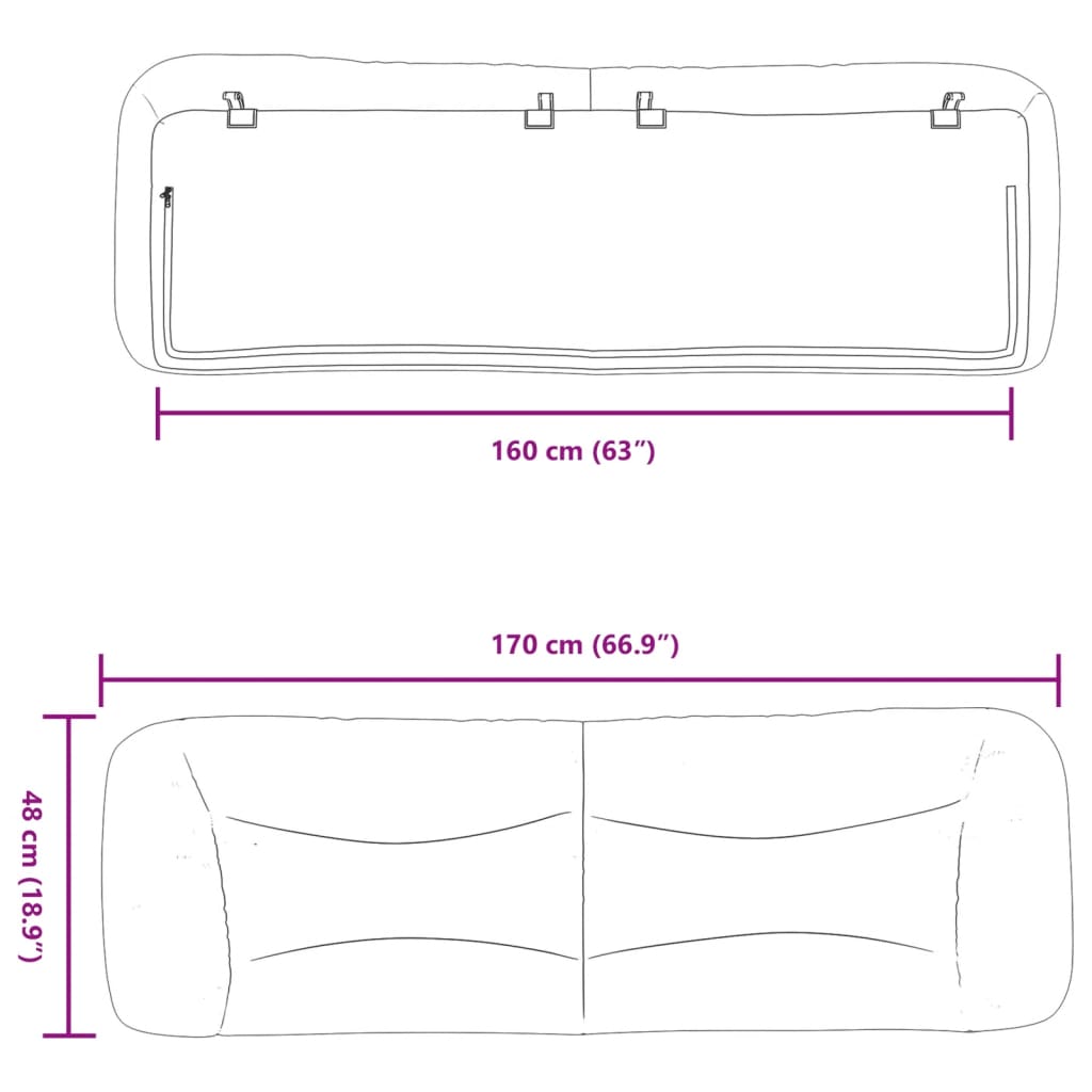 Hoofdbordkussen "Hvar" 160 cm stof lichtgrijs is nu te koop bij PeponiXL, paradijselijk wonen!