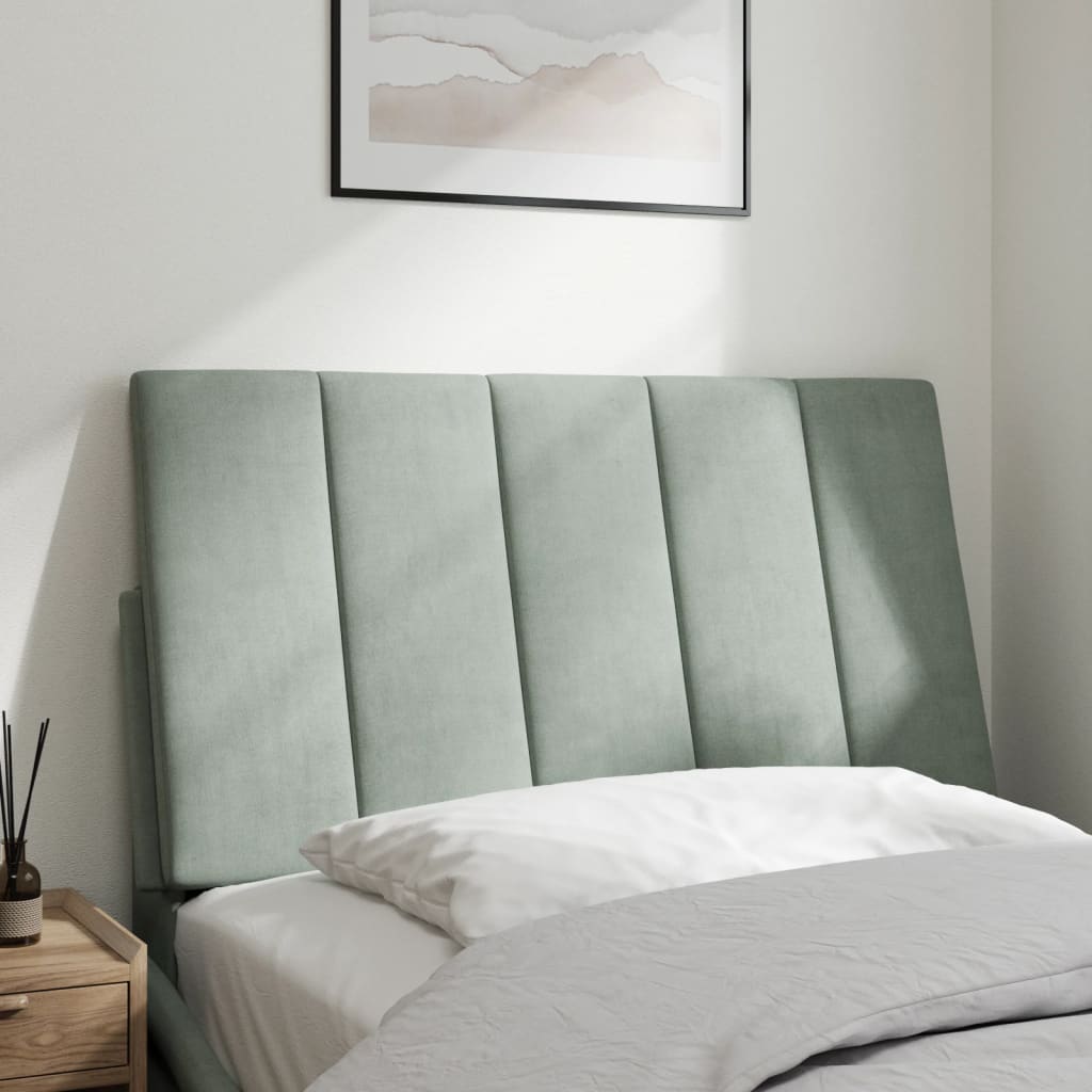 Hoofdbordkussen "Hanko" 80 cm fluweel lichtgrijs is nu te koop bij PeponiXL, paradijselijk wonen!