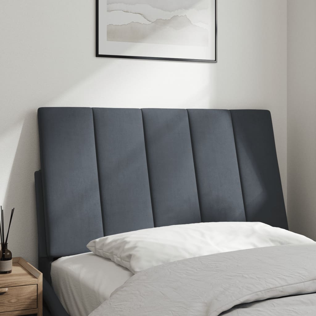 Hoofdbordkussen "Hanko" 80 cm fluweel donkergrijs is nu te koop bij PeponiXL, paradijselijk wonen!