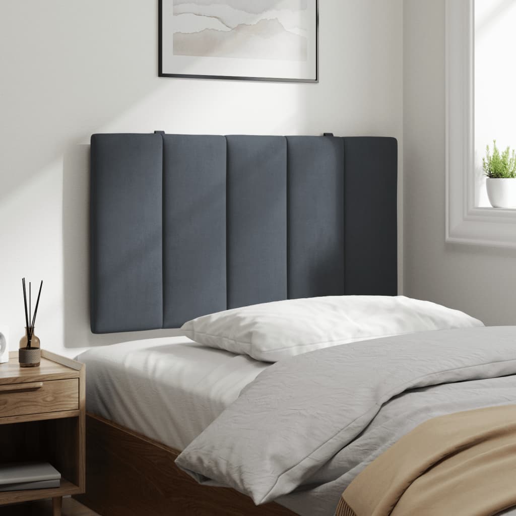 Hoofdbordkussen "Hanko" 80 cm fluweel donkergrijs is nu te koop bij PeponiXL, paradijselijk wonen!