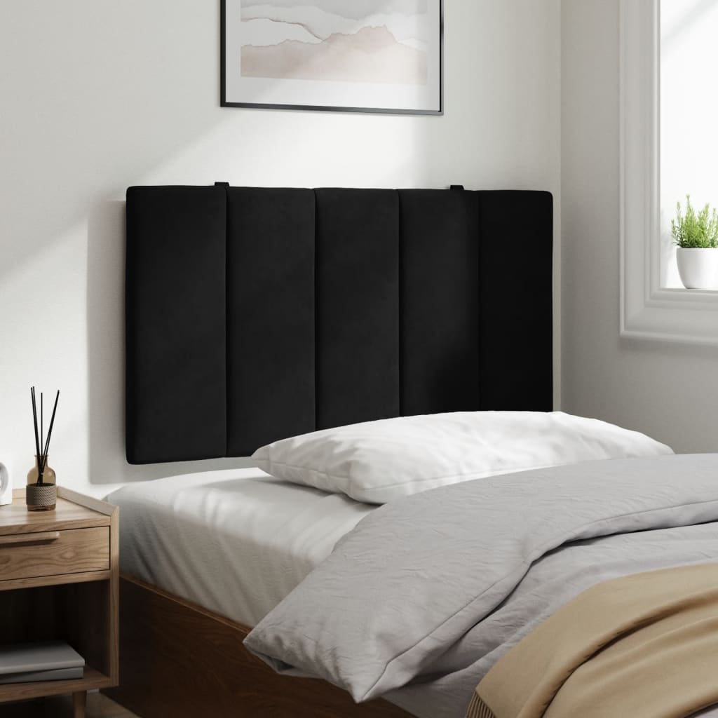 Hoofdbordkussen "Hanko" 80 cm fluweel zwart is nu te koop bij PeponiXL, paradijselijk wonen!