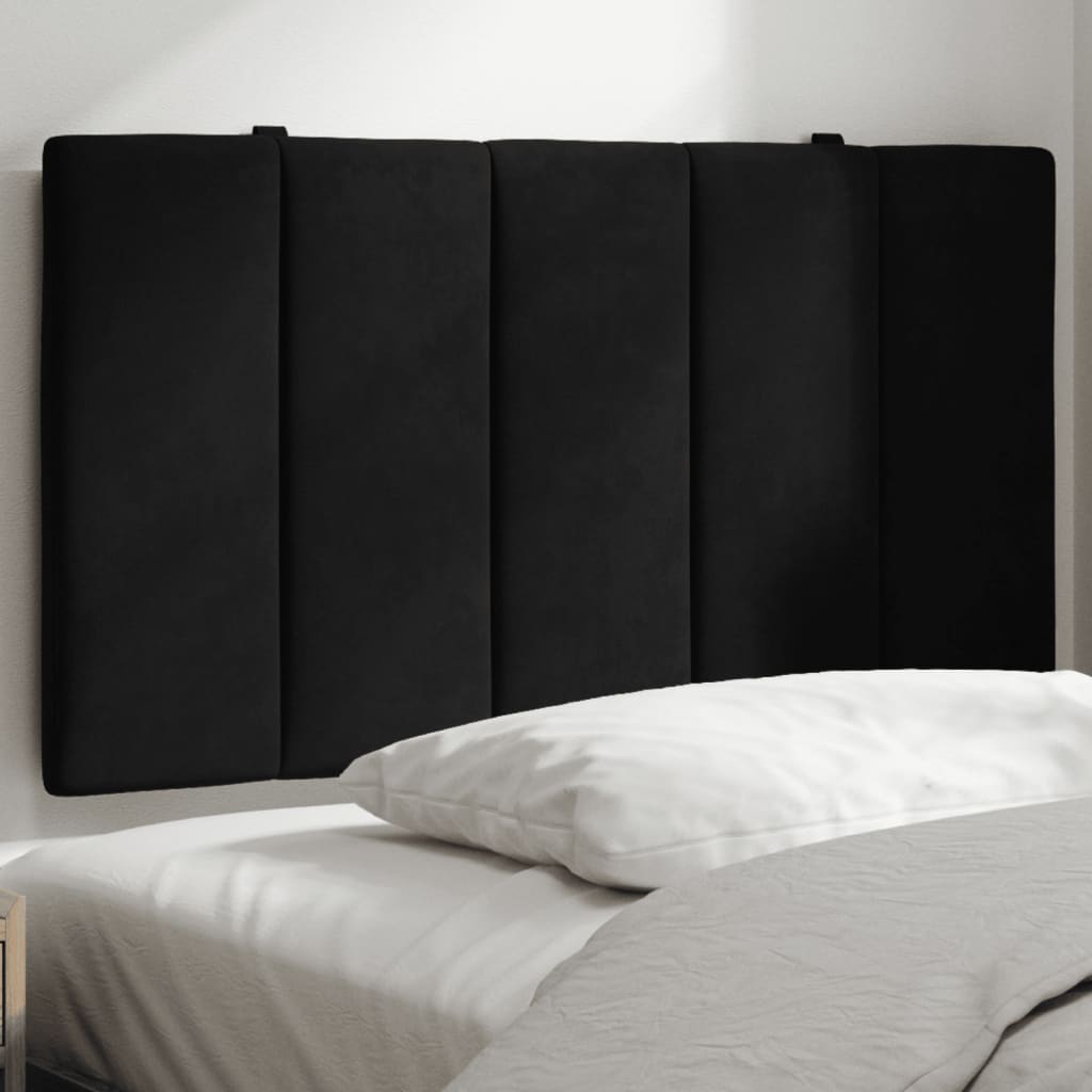 Hoofdbordkussen "Hanko" 80 cm fluweel zwart is nu te koop bij PeponiXL, paradijselijk wonen!