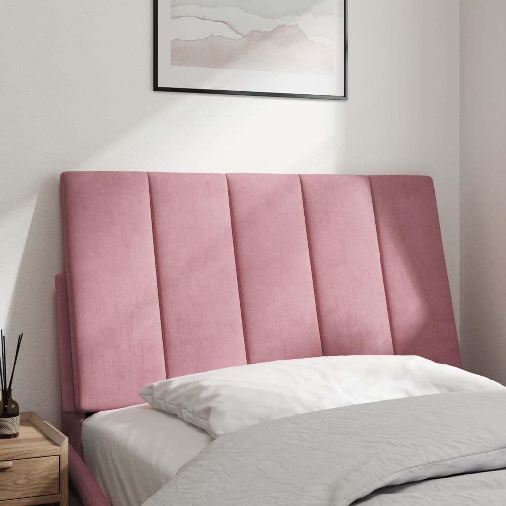 Hoofdbordkussen "Hanko" 80 cm fluweel roze is nu te koop bij PeponiXL, paradijselijk wonen!