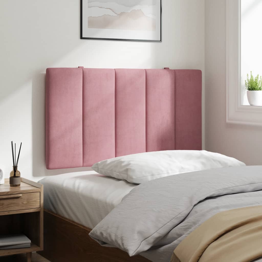 Hoofdbordkussen "Hanko" 80 cm fluweel roze is nu te koop bij PeponiXL, paradijselijk wonen!