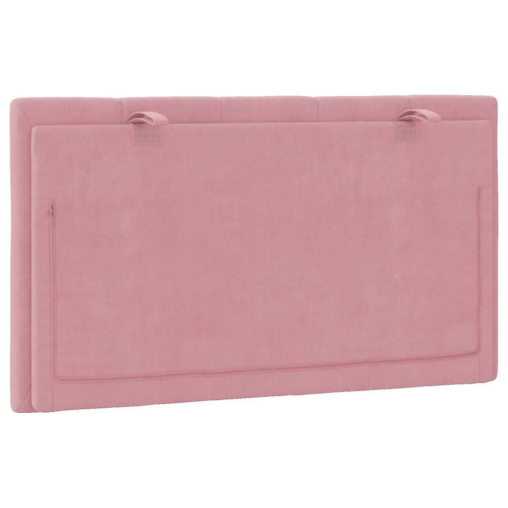 Hoofdbordkussen "Hanko" 80 cm fluweel roze is nu te koop bij PeponiXL, paradijselijk wonen!