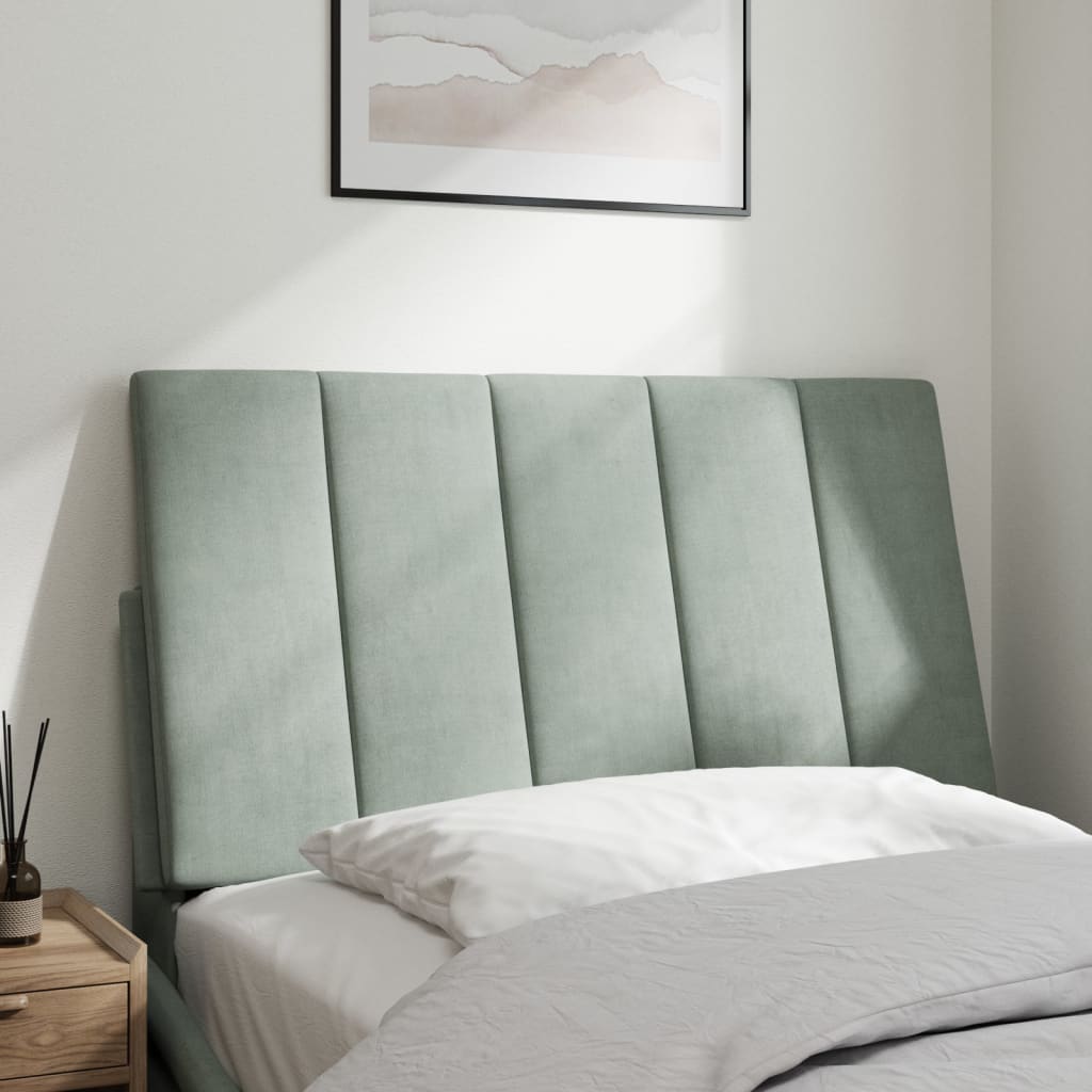 Hoofdbordkussen "Hanko" 90 cm velvet lichtgrijs is nu te koop bij PeponiXL, paradijselijk wonen!