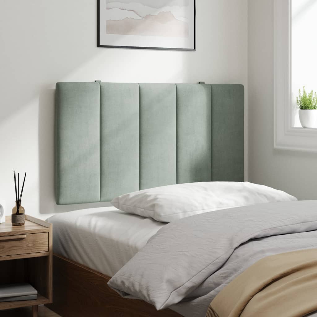 Hoofdbordkussen "Hanko" 90 cm velvet lichtgrijs is nu te koop bij PeponiXL, paradijselijk wonen!