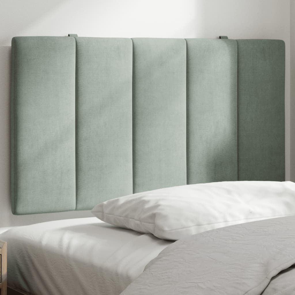Hoofdbordkussen "Hanko" 90 cm velvet lichtgrijs is nu te koop bij PeponiXL, paradijselijk wonen!