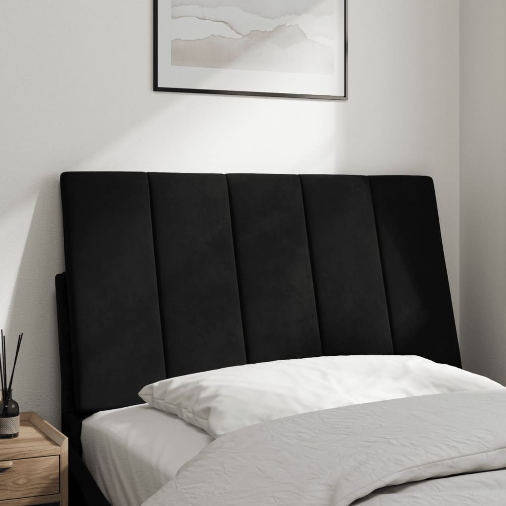 Hoofdbordkussen "Hanko" 90 cm fluweel zwart is nu te koop bij PeponiXL, paradijselijk wonen!