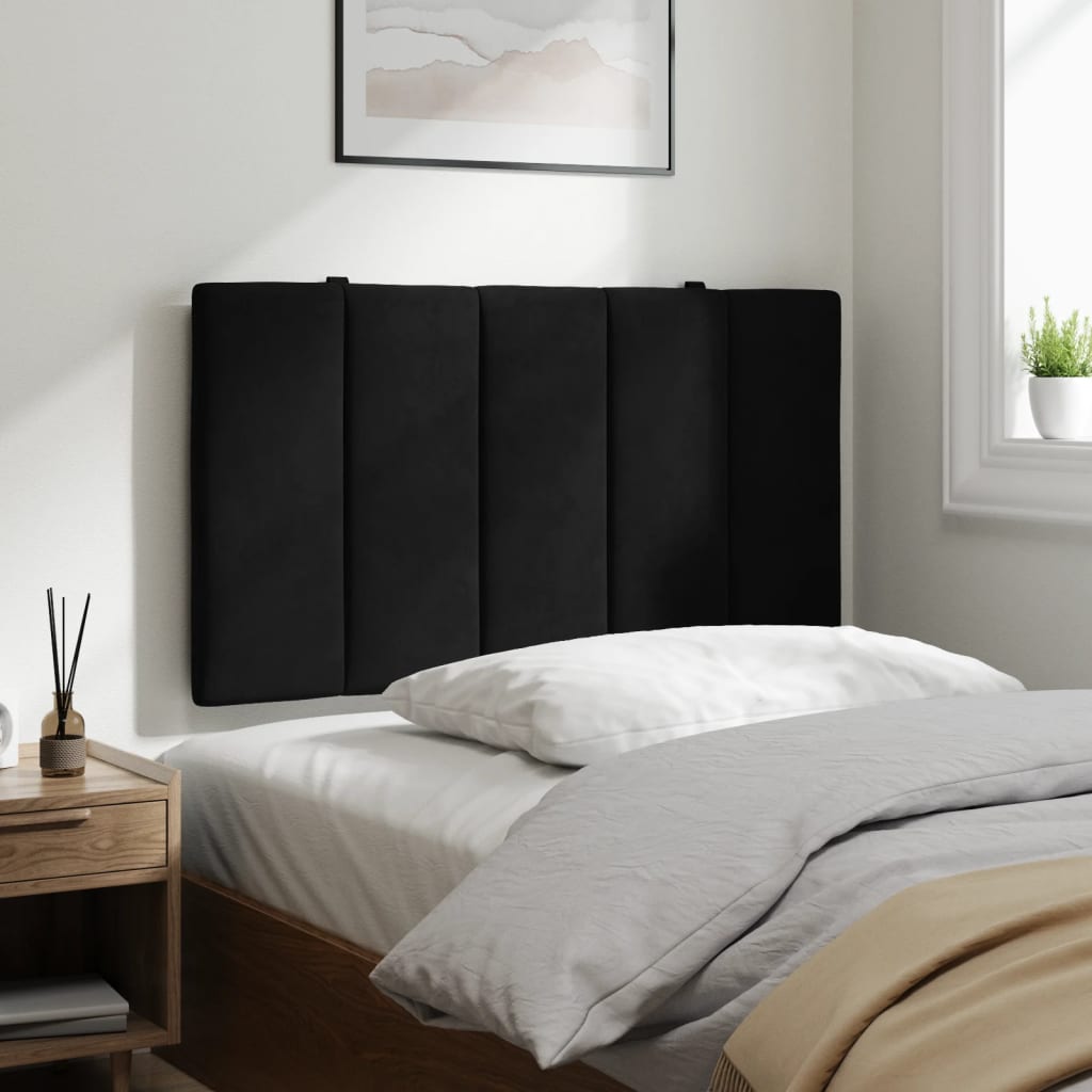 Hoofdbordkussen "Hanko" 90 cm fluweel zwart is nu te koop bij PeponiXL, paradijselijk wonen!