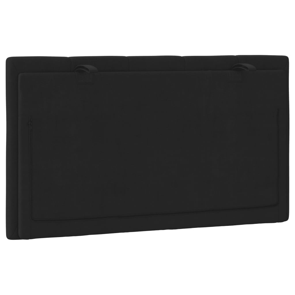 Hoofdbordkussen "Hanko" 90 cm fluweel zwart is nu te koop bij PeponiXL, paradijselijk wonen!