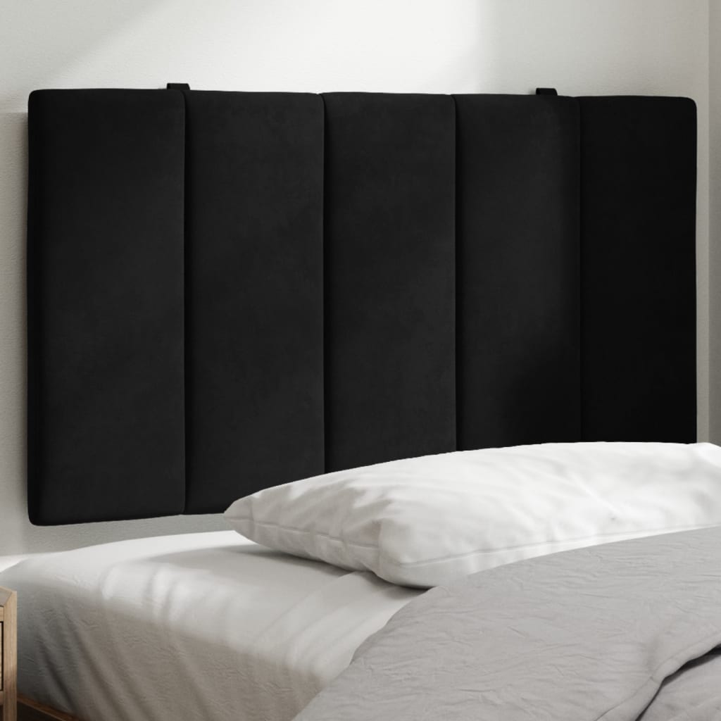 Hoofdbordkussen "Hanko" 90 cm fluweel zwart is nu te koop bij PeponiXL, paradijselijk wonen!