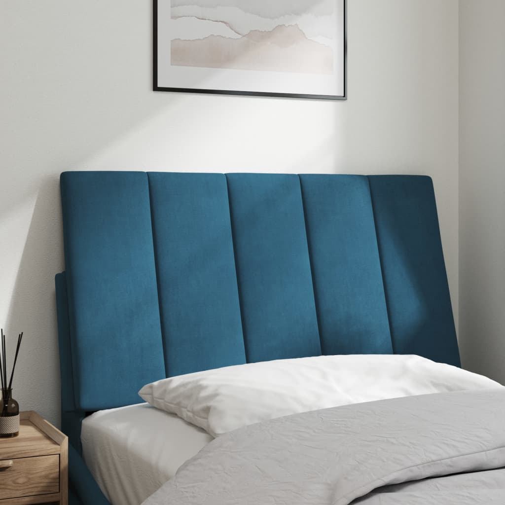 Hoofdbordkussen "Hanko" 90 cm fluweel blauw is nu te koop bij PeponiXL, paradijselijk wonen!