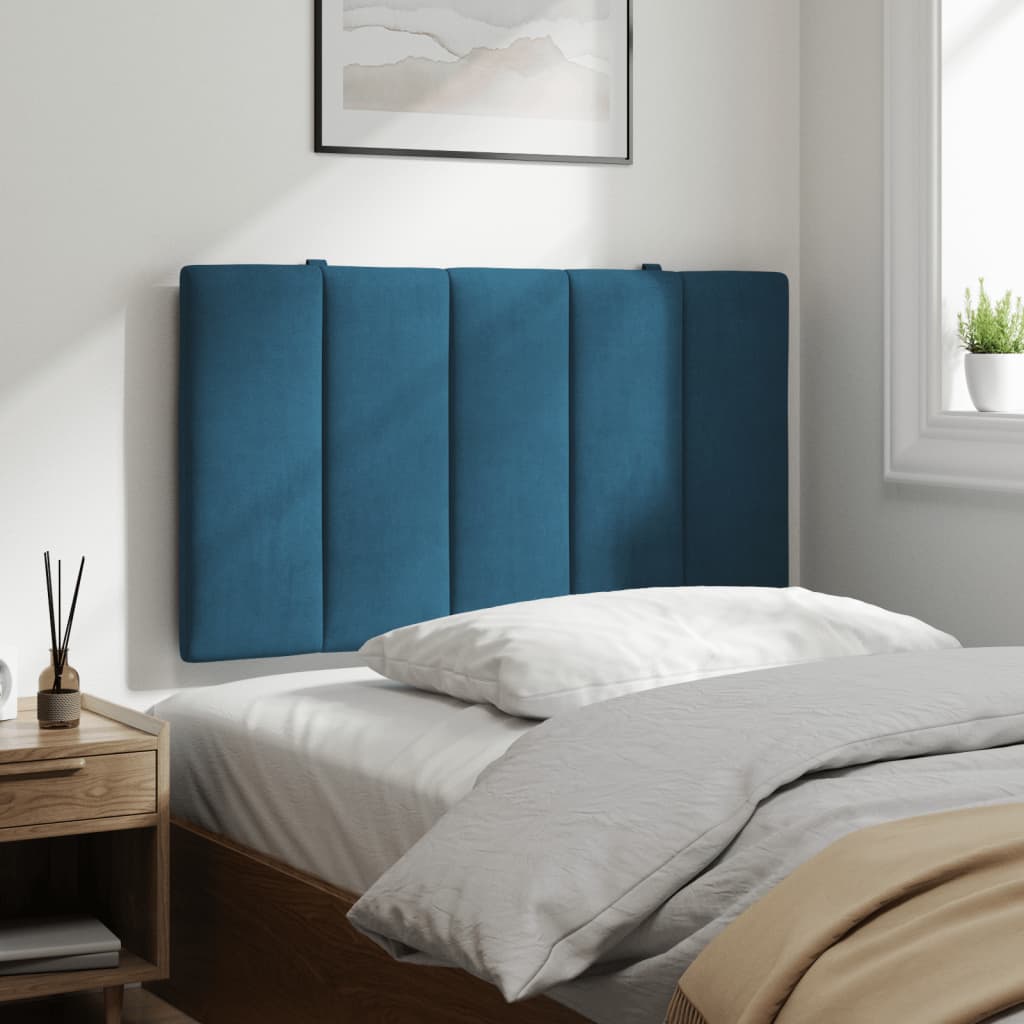 Hoofdbordkussen "Hanko" 90 cm fluweel blauw is nu te koop bij PeponiXL, paradijselijk wonen!