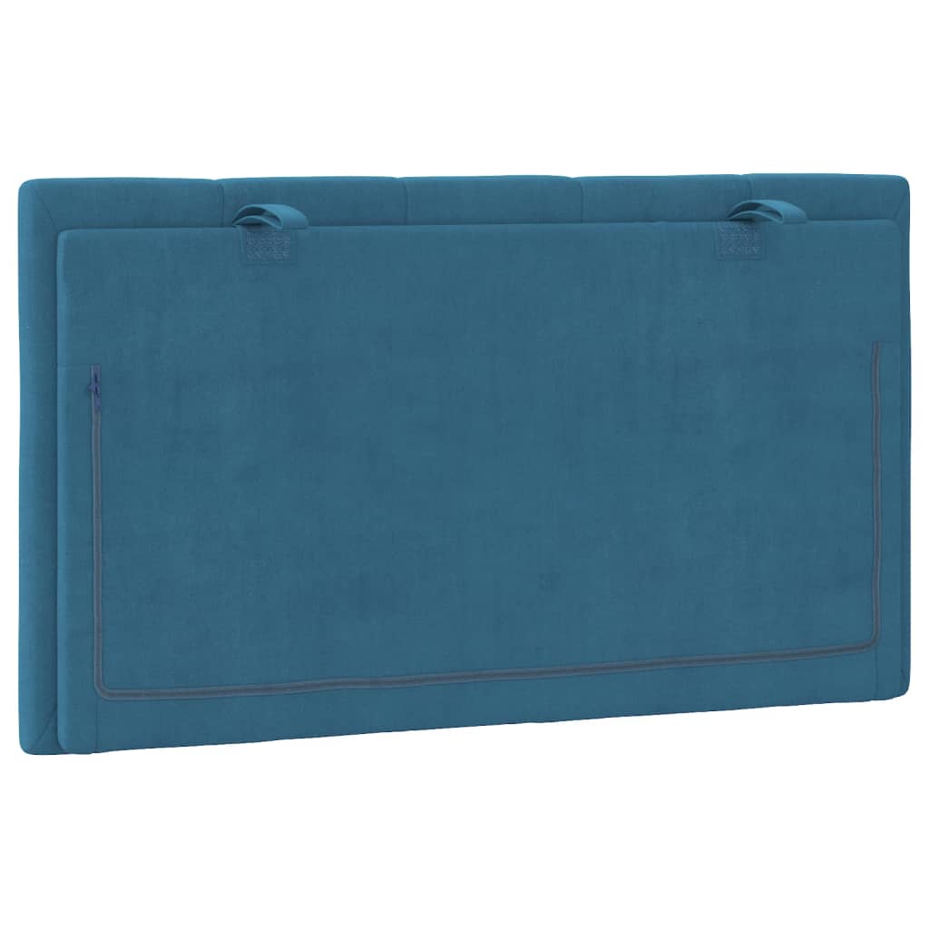 Hoofdbordkussen "Hanko" 90 cm fluweel blauw is nu te koop bij PeponiXL, paradijselijk wonen!