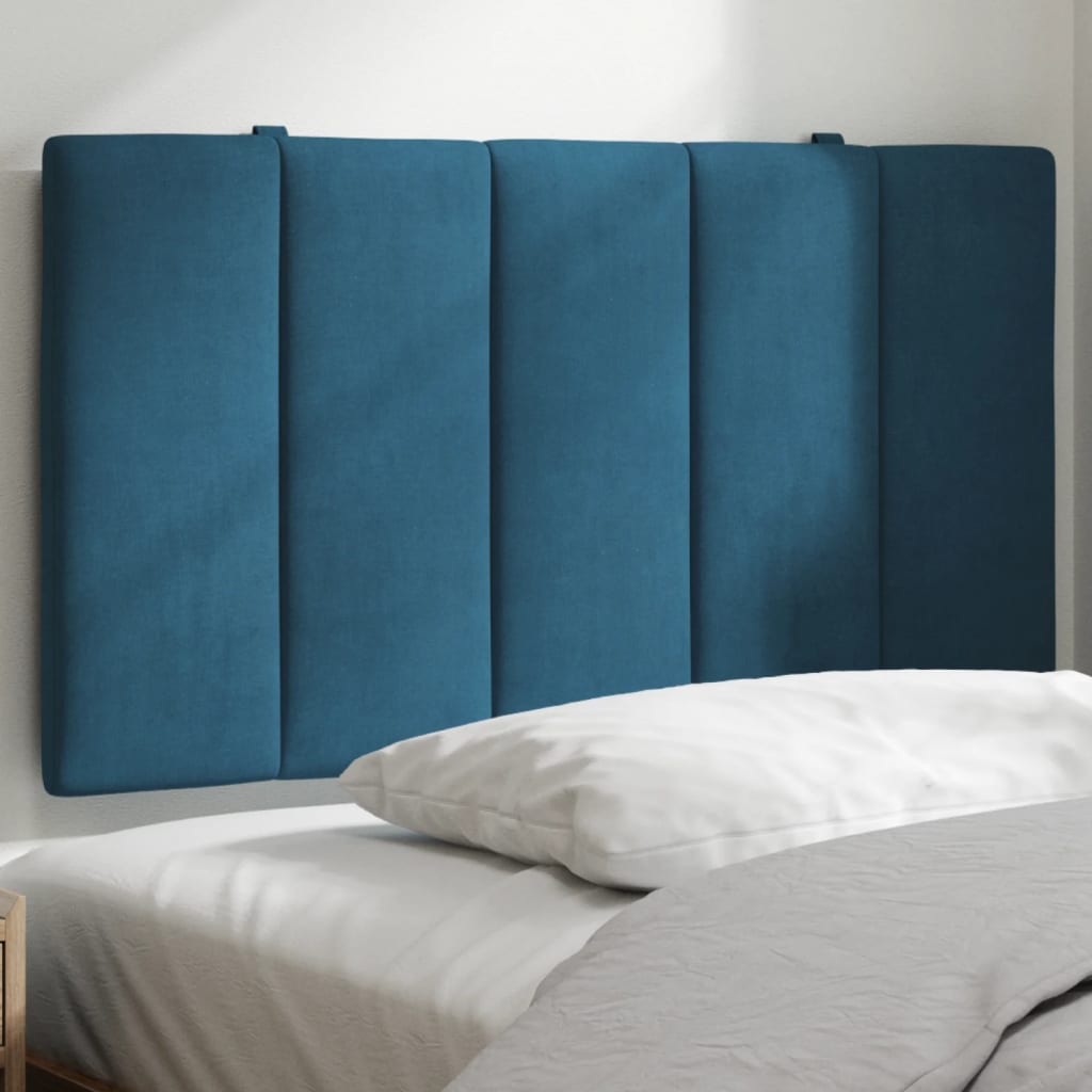 Hoofdbordkussen "Hanko" 90 cm fluweel blauw is nu te koop bij PeponiXL, paradijselijk wonen!