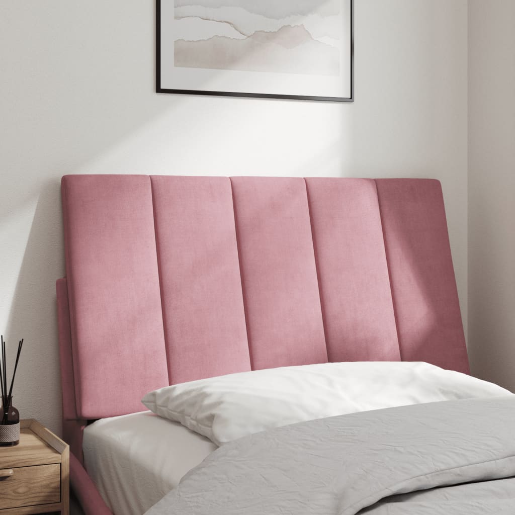 Hoofdbordkussen "Hanko" 90 cm fluweel roze is nu te koop bij PeponiXL, paradijselijk wonen!