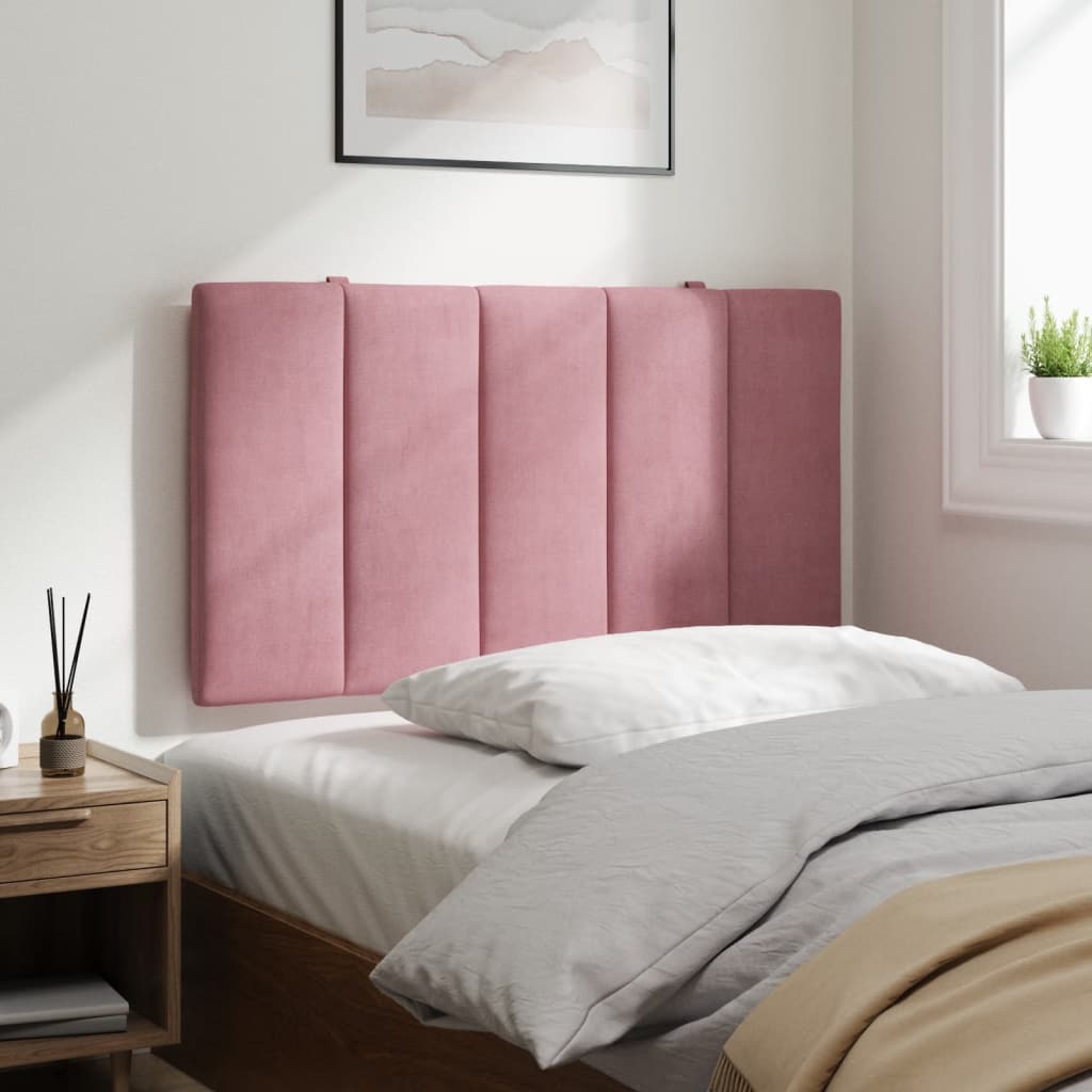 Hoofdbordkussen "Hanko" 90 cm fluweel roze is nu te koop bij PeponiXL, paradijselijk wonen!