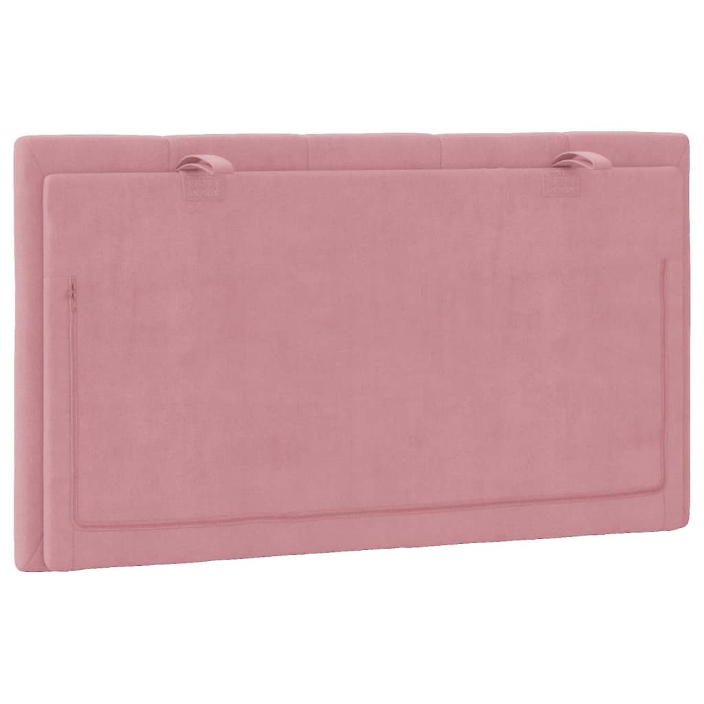 Hoofdbordkussen "Hanko" 90 cm fluweel roze is nu te koop bij PeponiXL, paradijselijk wonen!
