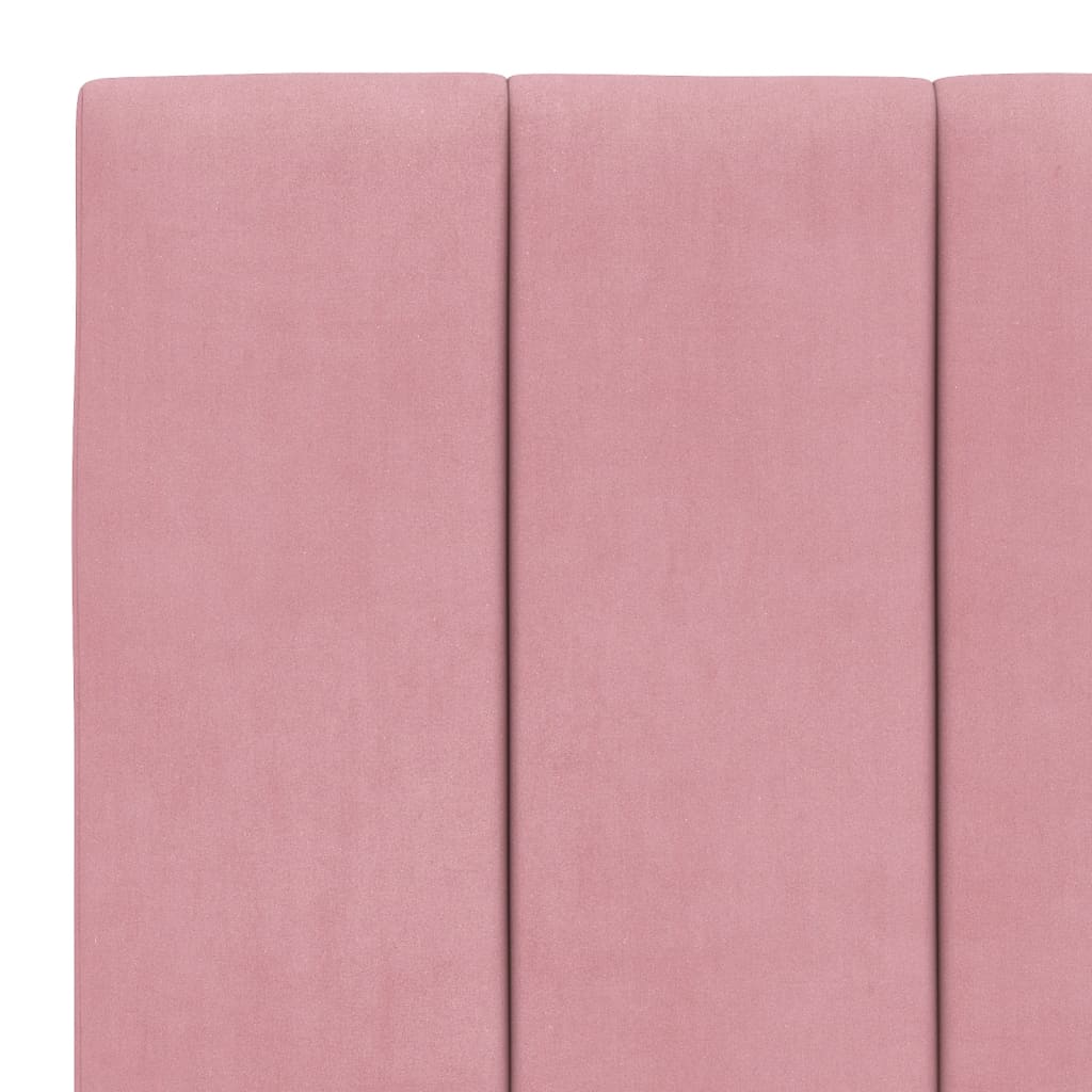 Hoofdbordkussen "Hanko" 90 cm fluweel roze is nu te koop bij PeponiXL, paradijselijk wonen!