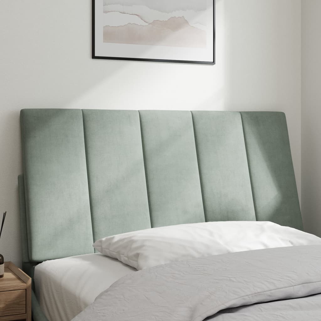 Hoofdbordkussen "Hanko" 100 cm velvet lichtgrijs is nu te koop bij PeponiXL, paradijselijk wonen!